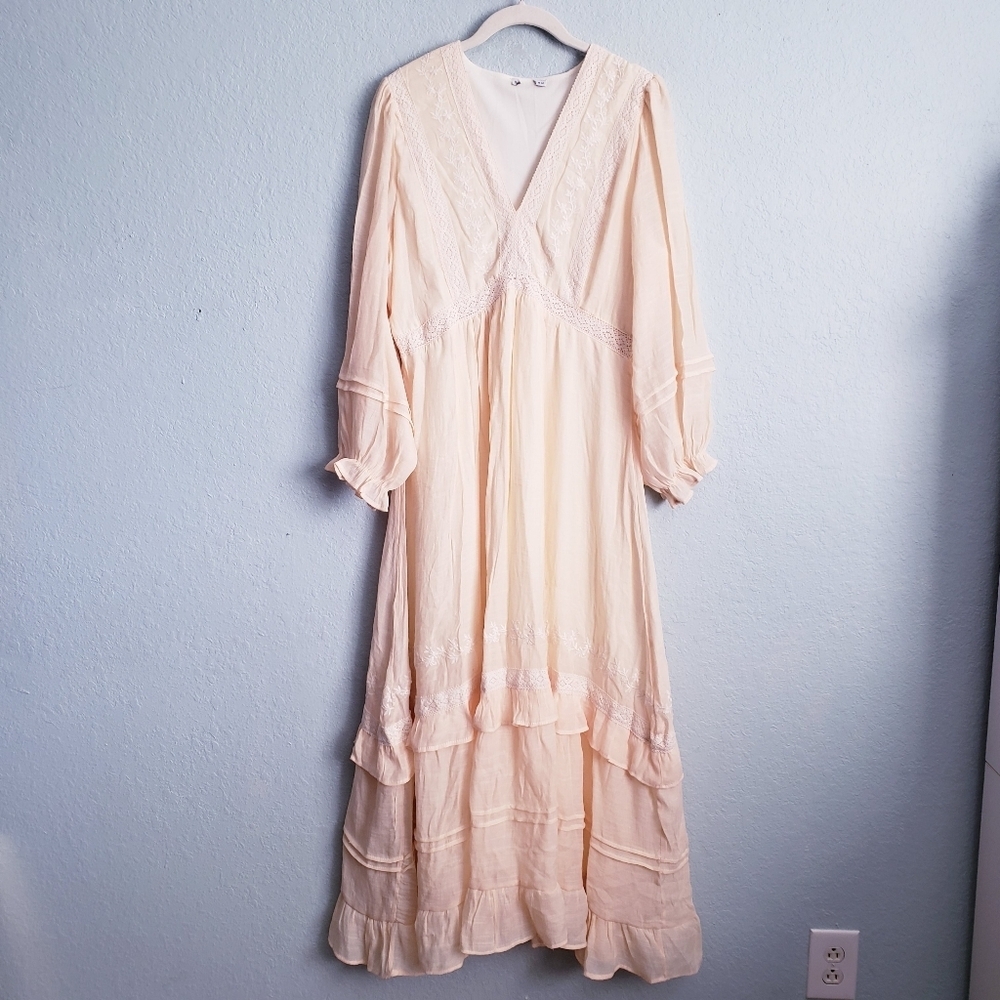 Baltic Born Amberlee Bohemian Neutral Embroidered Midi Dress - Picture 3 of 7